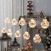 a bunch of christmas lights hanging from a ceiling